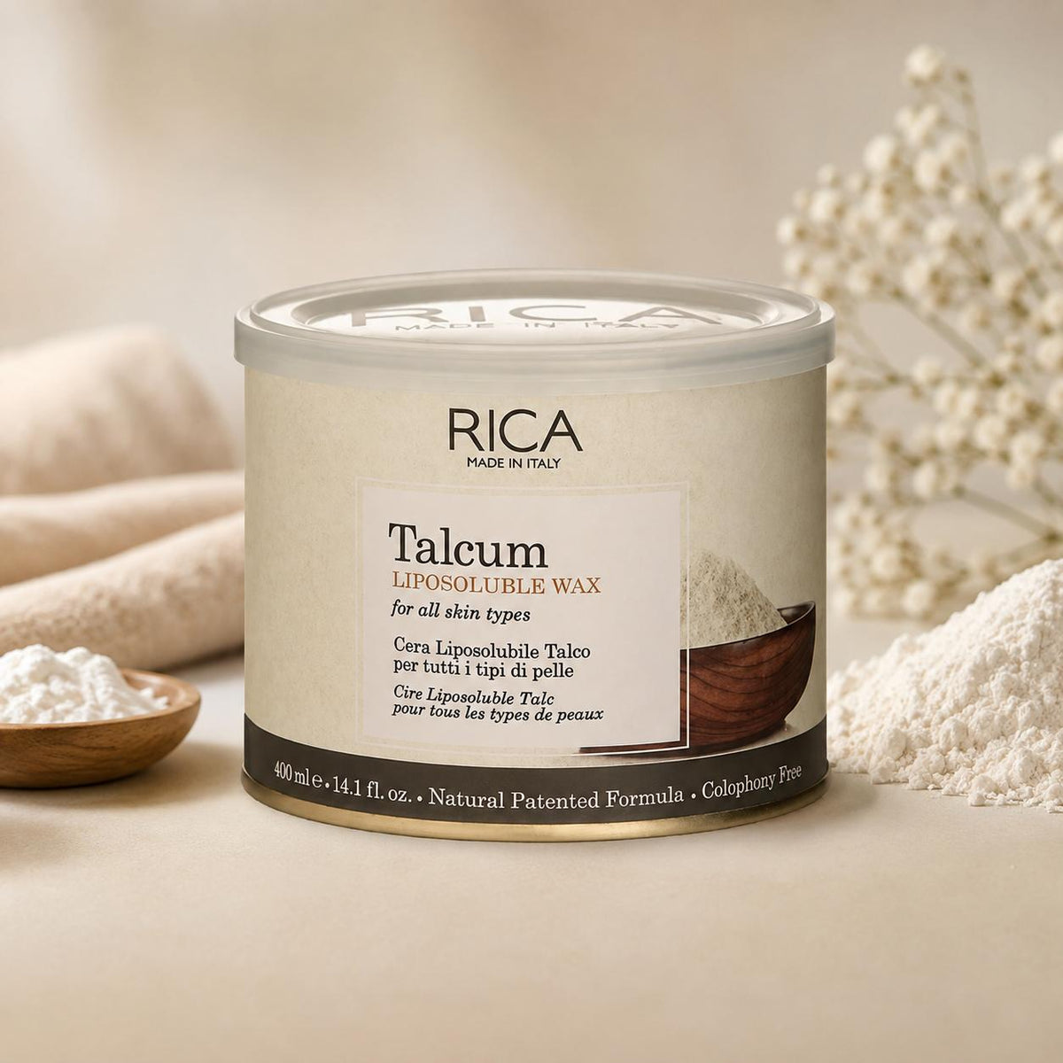 Rica Talcum Liposoluble Wax – 400g