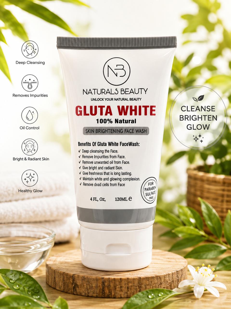 NB Naturals Beauty – Gluta White Skin Brightening Face Wash (120ml)