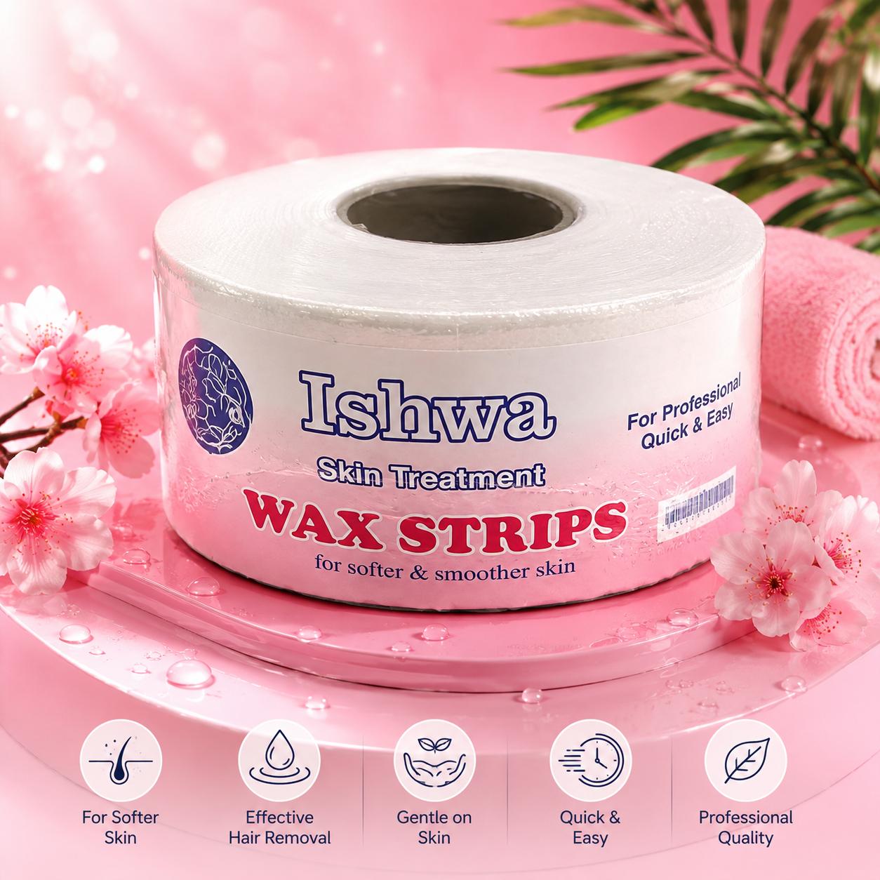 Ishwa Skin Treatment Wax Strips For Professional, Quick & Easy Hair Removal - 50 yards