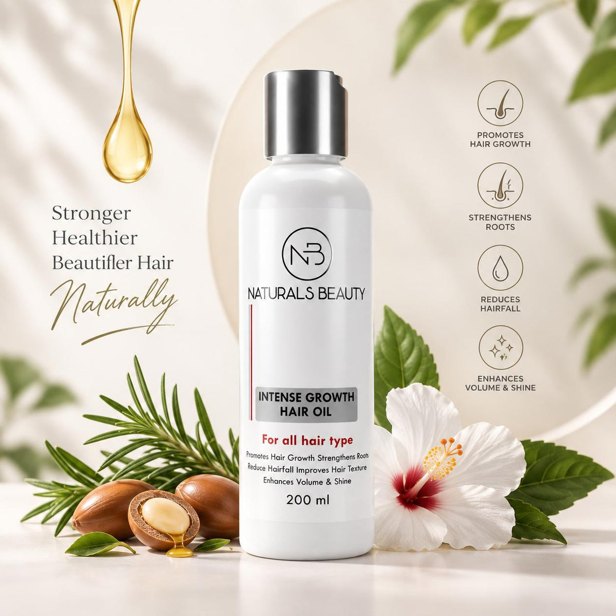 Naturals Beauty Intense Growth Hair Oil (200ml)
