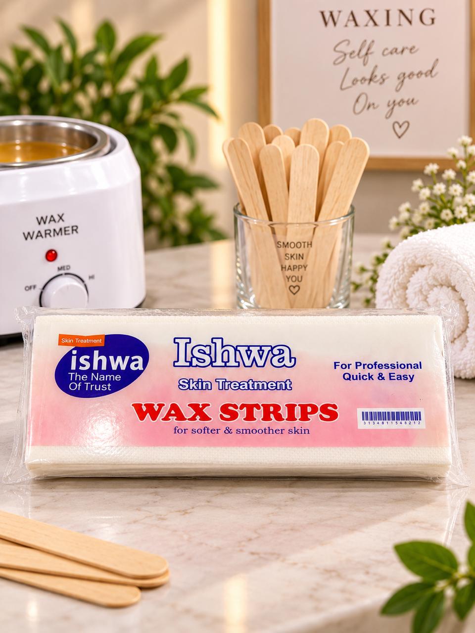 Ishwa Wax Strips – 100 Strips Pack | Professional Skin Treatment